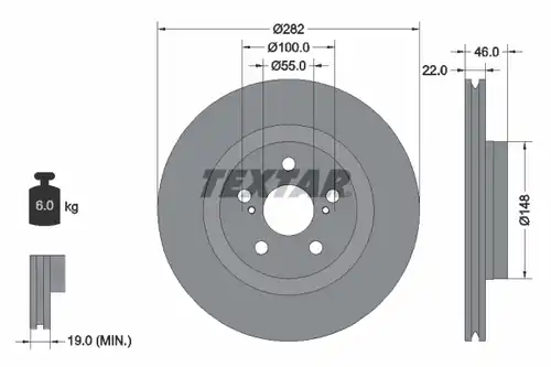 спирачен диск TEXTAR 92333503