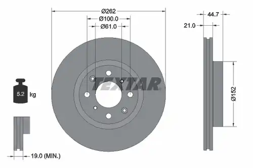 спирачен диск TEXTAR 92334003