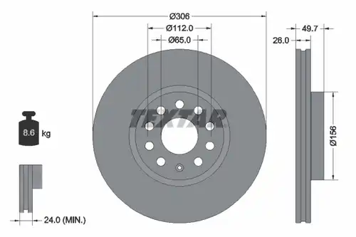 спирачен диск TEXTAR 92334805