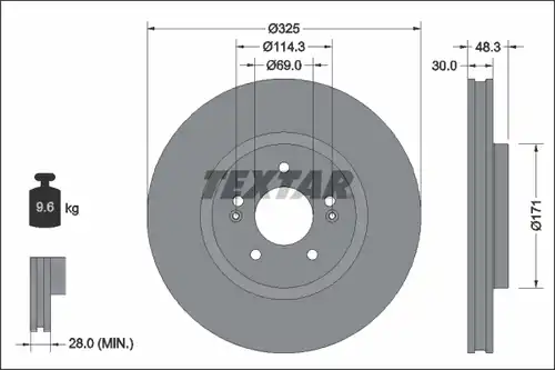 спирачен диск TEXTAR 92337103