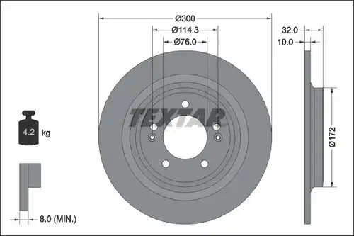 спирачен диск TEXTAR 92337203