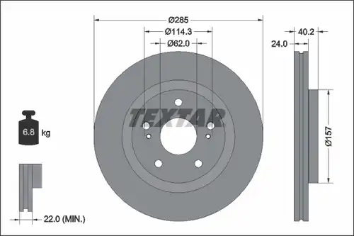 спирачен диск TEXTAR 92337303