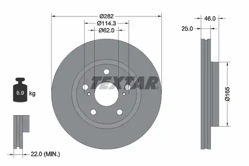 спирачен диск TEXTAR 92341103