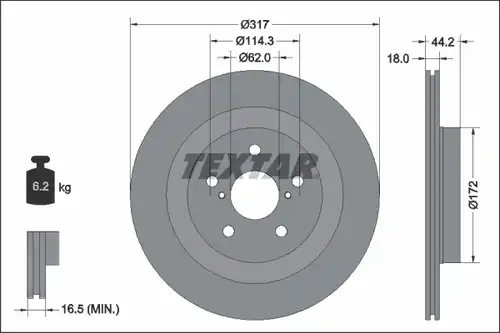 спирачен диск TEXTAR 92343103