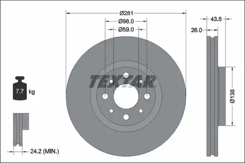 спирачен диск TEXTAR 92344703