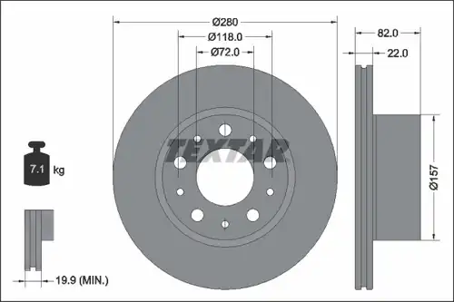 спирачен диск TEXTAR 92344903