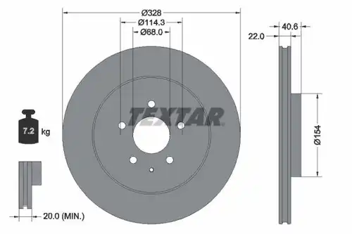 спирачен диск TEXTAR 92349003