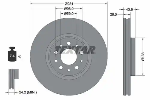 спирачен диск TEXTAR 92349303