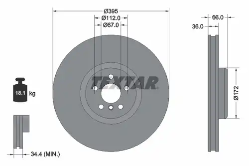 спирачен диск TEXTAR 92349805