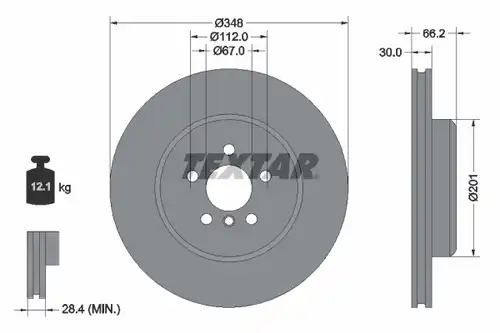 спирачен диск TEXTAR 92350605