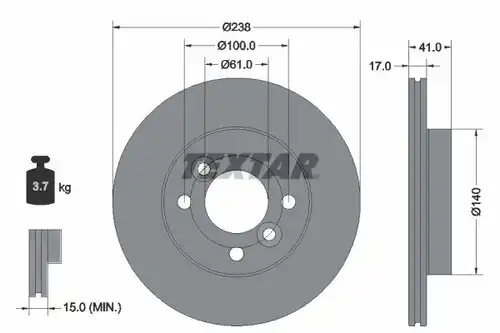 спирачен диск TEXTAR 92350903