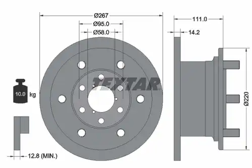 спирачен диск TEXTAR 93019400