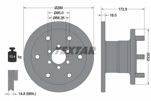 спирачен диск TEXTAR 93042801