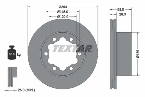 спирачен диск TEXTAR 93143400