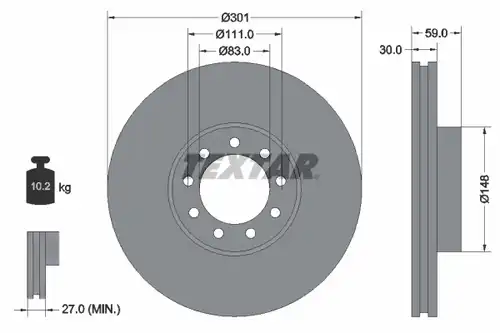 спирачен диск TEXTAR 93177603