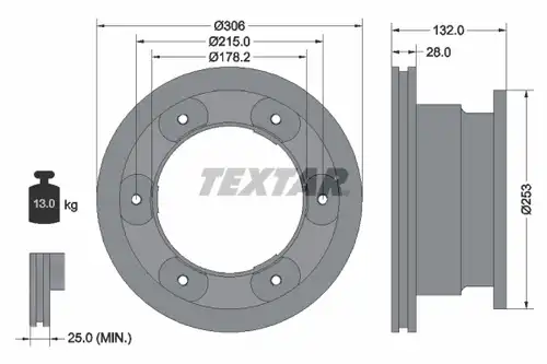 спирачен диск TEXTAR 93177703