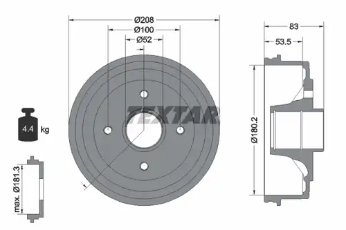 спирачен барабан TEXTAR 94013500