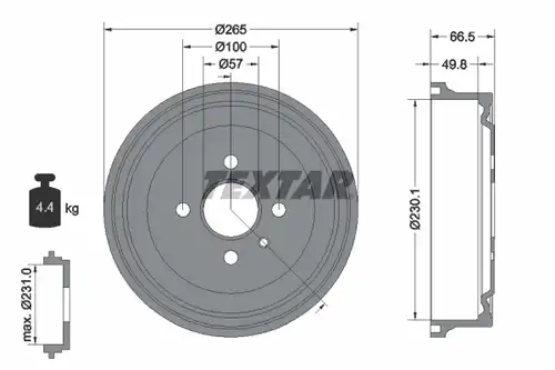 спирачен барабан TEXTAR 94020300