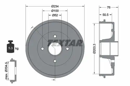 спирачен барабан TEXTAR 94026800