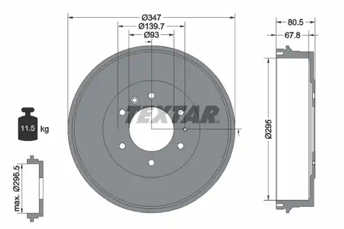 спирачен барабан TEXTAR 94035400