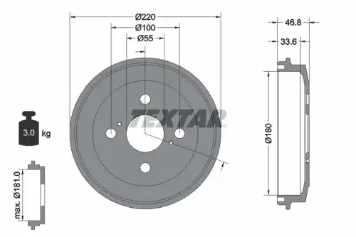 спирачен барабан TEXTAR 94036400