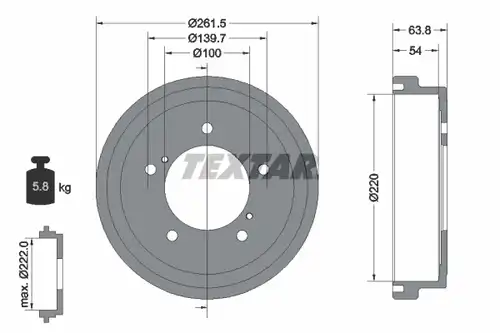 спирачен барабан TEXTAR 94037800