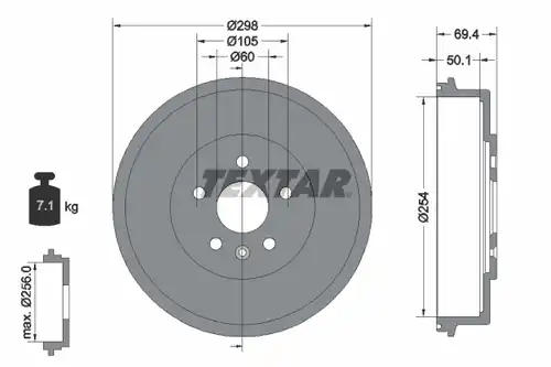 спирачен барабан TEXTAR 94039500