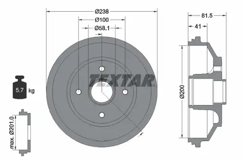 спирачен барабан TEXTAR 94043000