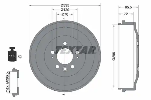 спирачен барабан TEXTAR 94043900