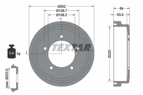 спирачен барабан TEXTAR 94045700