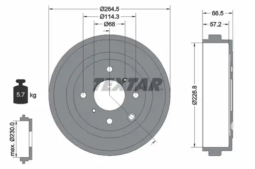 спирачен барабан TEXTAR 94046400