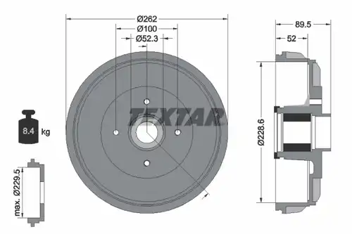 спирачен барабан TEXTAR 94047400