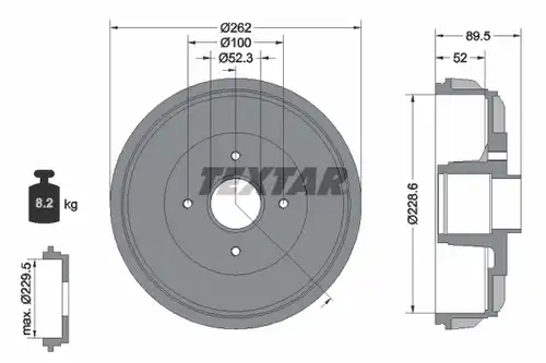 спирачен барабан TEXTAR 94049700