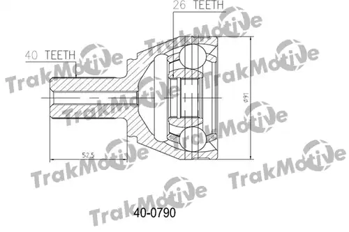 каре комплект, полуоска TrakMotive 40-0790