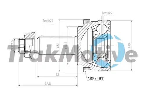 каре комплект, полуоска TrakMotive 40-0821