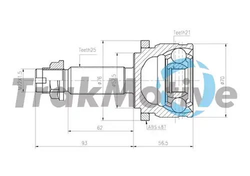 каре комплект, полуоска TrakMotive 40-0826