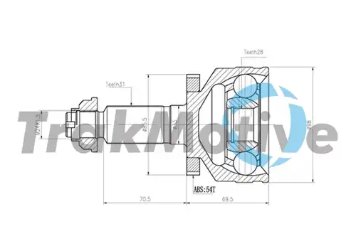 каре комплект, полуоска TrakMotive 40-0834