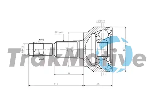 каре комплект, полуоска TrakMotive 40-0835