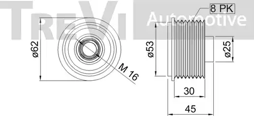 механизъм за свободен ход на генератор TREVI AUTOMOTIVE AP1068