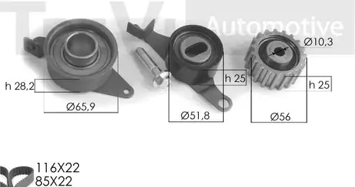 комплект ангренажен ремък TREVI AUTOMOTIVE KD1041