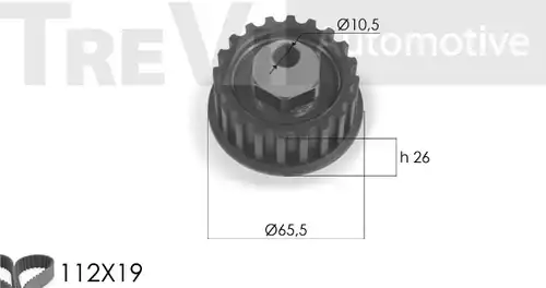 комплект ангренажен ремък TREVI AUTOMOTIVE KD1264