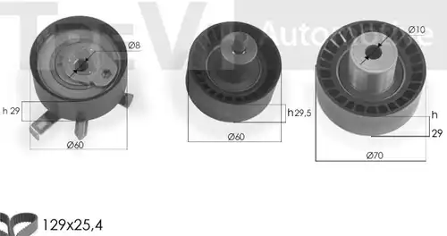 комплект ангренажен ремък TREVI AUTOMOTIVE KD1281