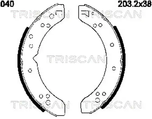 комплект спирачна челюст, ръчна спирачка TRISCAN 8100 10040