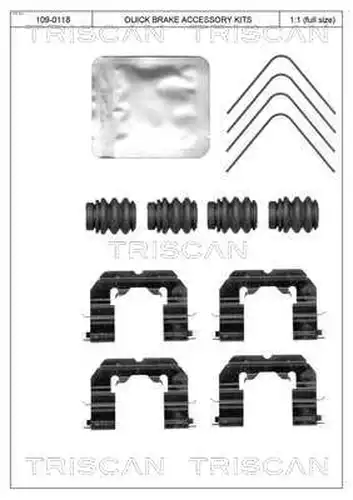 комплект принадлежности, дискови накладки TRISCAN 8105 431661