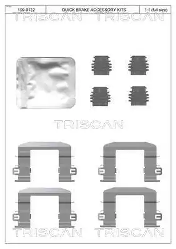 комплект принадлежности, дискови накладки TRISCAN 8105 431664