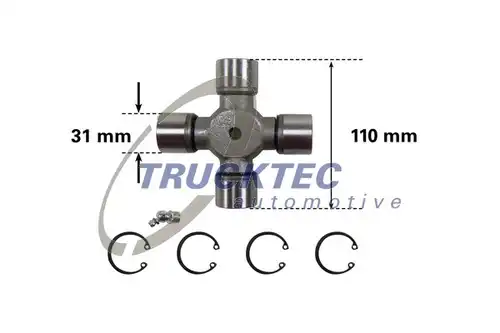 шарнирно съединение, карданен вал TRUCKTEC AUTOMOTIVE 01.34.038