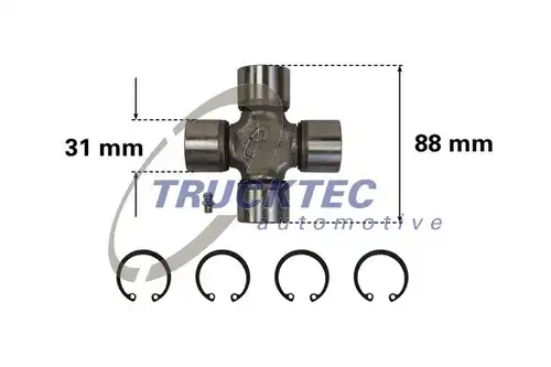 шарнирно съединение, карданен вал TRUCKTEC AUTOMOTIVE 02.34.012