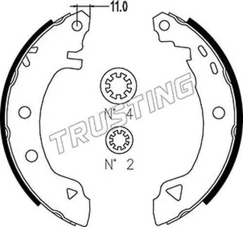 комплект спирачна челюст TRUSTING 004.008