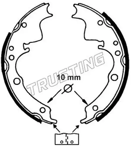 комплект спирачна челюст TRUSTING 040.118