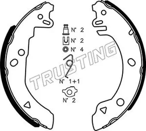 комплект спирачна челюст TRUSTING 040.130K